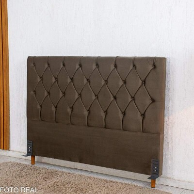 Cabeceira Casal Vit�ria Veludo Marrom Larg. 1.40m