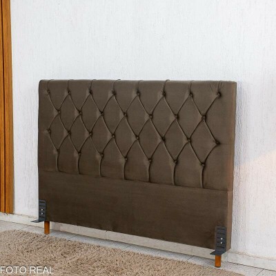Cabeceira Queen Vit�ria Veludo Marrom Larg. 1.60m