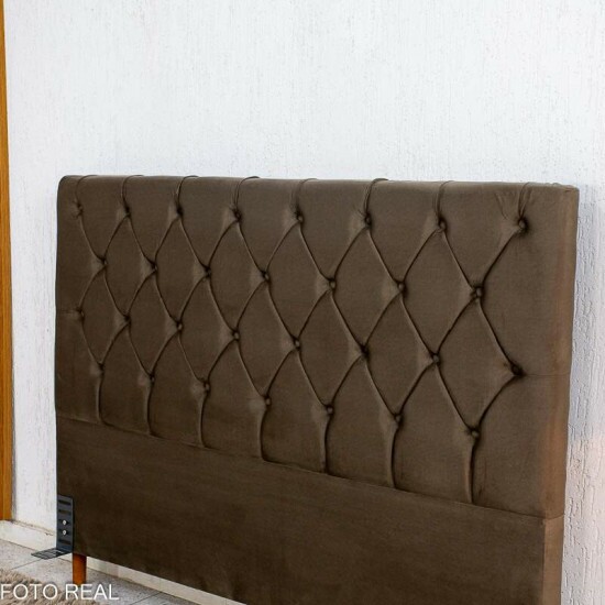 Cabeceira Queen Vit�ria Veludo Marrom Larg. 1.60m