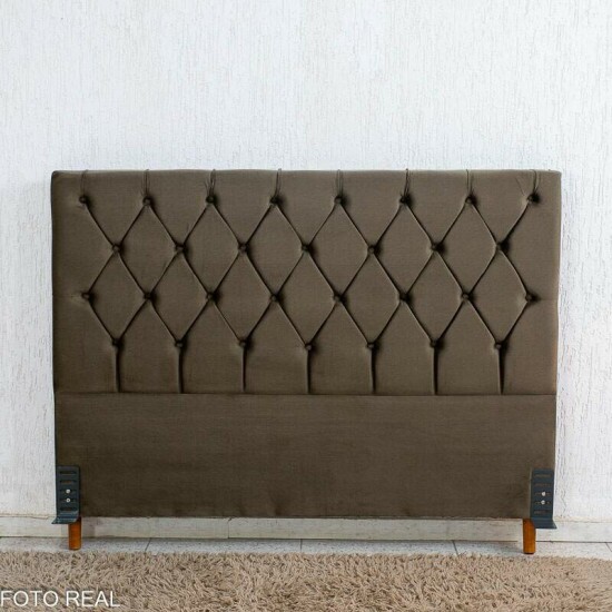 Cabeceira Queen Vit�ria Veludo Marrom Larg. 1.60m