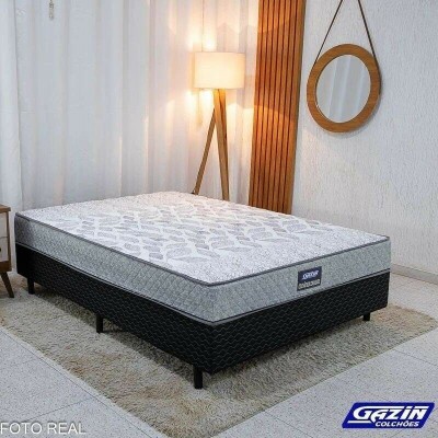 Combo - Guarda-roupa Casal Sergipe Nature/Off 6 Pts C/ P�s 100% MDF Larg. 1.80m Bianchi + Unibox Casal Supreme Ortop�dico 138x188x53 Cinza Gazin