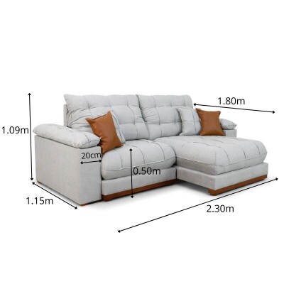 Sof� Retr�til Reclin�vel Verona 2.30m Linho Cinza Gelo 31 - Molas Ensacadas