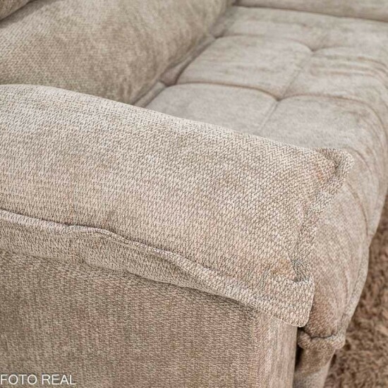 Sof� Retr�til Reclin�vel Ita�na 2.90m Chenille Bege 574 - Molas Ensacadas