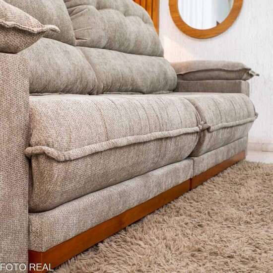 Sof� Retr�til Reclin�vel Ita�na 2.90m Chenille Bege 574 - Molas Ensacadas