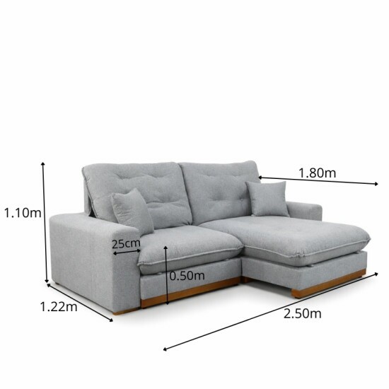 Sof� Retr�til Reclin�vel Ruah 2.50m Linho Cinza 2016 - Molas Ensacadas