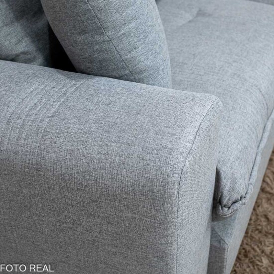 Sof� Retr�til Reclin�vel Ruah 2.50m Linho Cinza 2016 - Molas Ensacadas