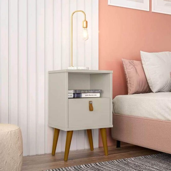 Mesa de Cabeceira B�zios Off White - Linea Brasil