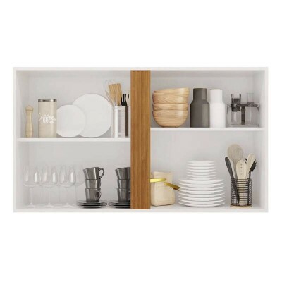A�reo 1.20m 2 Portas Cozinha P�rola Branco/Cinamomo - Sall�to