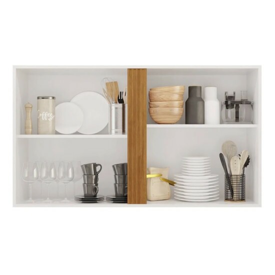 A�reo 1.20m 2 Portas Cozinha P�rola Branco/Cinamomo - Sall�to