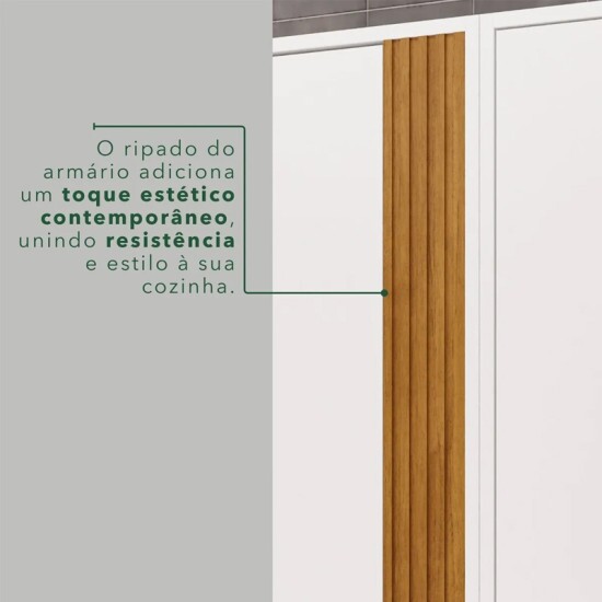 A�reo 1.20m 2 Portas Cozinha P�rola Branco/Cinamomo - Sall�to