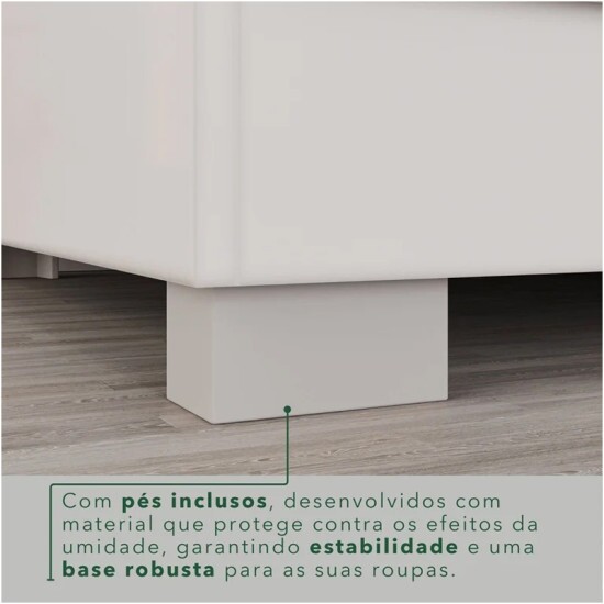 Guarda-roupa 1,80m Texas Premium Branco 6 Portas 4 Gavetas com Espelho - Sall�to