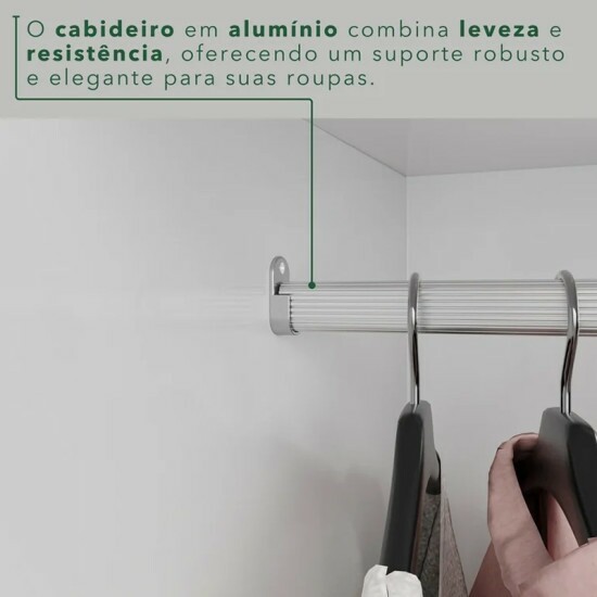 Guarda-roupa 1,80m Texas Premium Branco 6 Portas 4 Gavetas com Espelho - Sall�to
