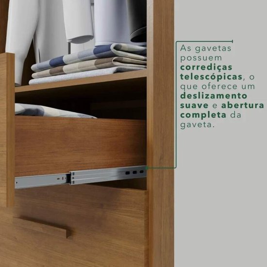 Guarda-roupa 1,80m Texas Premium Cinamomo 6 Portas 4 Gavetas - Sall�to