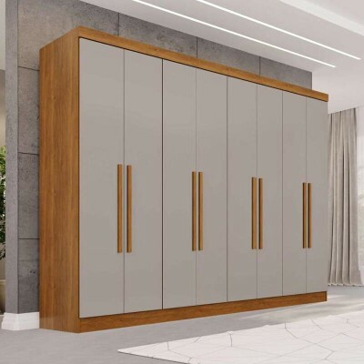Guarda-roupa Recife Cinamomo/Off 8 Portas 4 Gavetas Larg. 2.41m - Sall�to