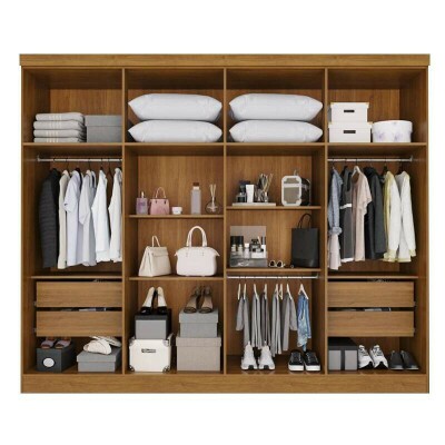 Guarda-roupa Recife Cinamomo/Off 8 Portas 4 Gavetas Larg. 2.41m - Sall�to