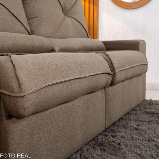 Sof� Retr�til Reclin�vel Tokio 2.30m Linho Marrom 28