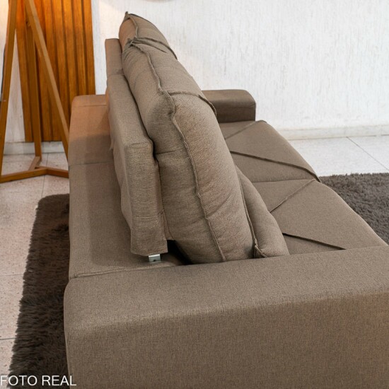 Sof� Retr�til Reclin�vel Tokio 2.30m Linho Marrom 28