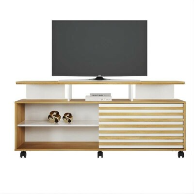 Rack Bancada Star Larg. 1.50m Cinamomo/Off Para TV's at� 55 Polegadas - Valdem�veis