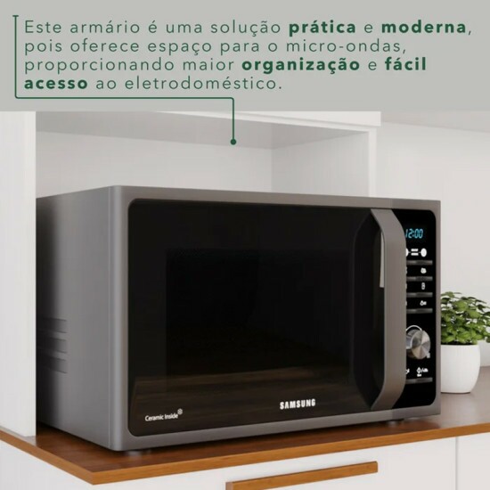Arm�rio de Cozinha 1,65m New Top�zio Branco/Cinamomo 6 Portas 2 Gavetas - Sall�to