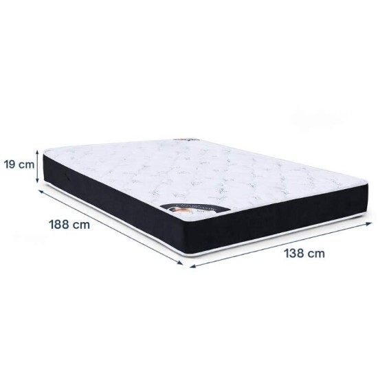 Colch�o Casal Ortop�dico Classic Supreme Lestespuma + Base Box Casal Sued Preto Ortobel - 138x188x56