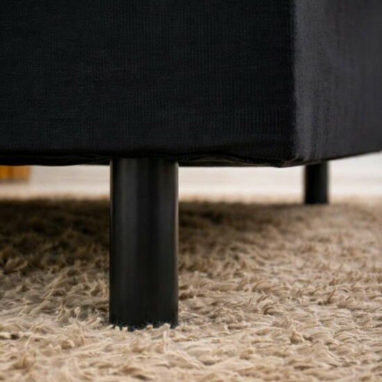 Colch�o Casal Ortop�dico Classic Supreme Lestespuma + Base Box Casal Sued Preto Ortobel - 138x188x56