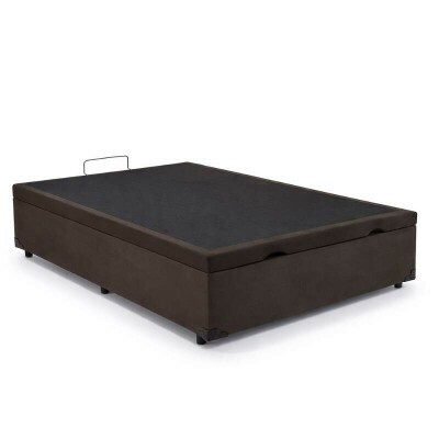 Base Box Ba� Casal Confort Sued Marrom Blindado 138x188x45 cm - Issacar