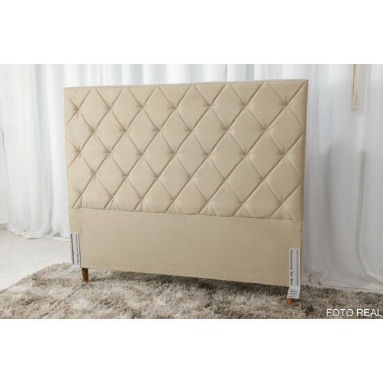 Cabeceira Casal Paris Sued Bege Larg. 1.40m