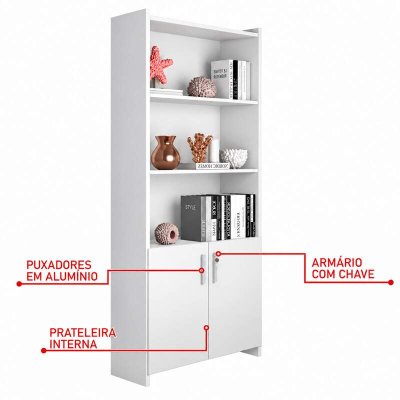 Multiuso 0,70m Escrit�rio Branco 2 Portas - Not�vel