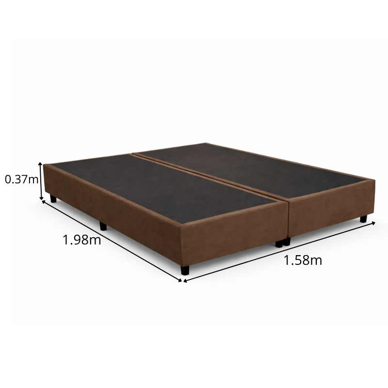 Box Queen Bipartida 158x198x37 Sued Marrom - Ortobel