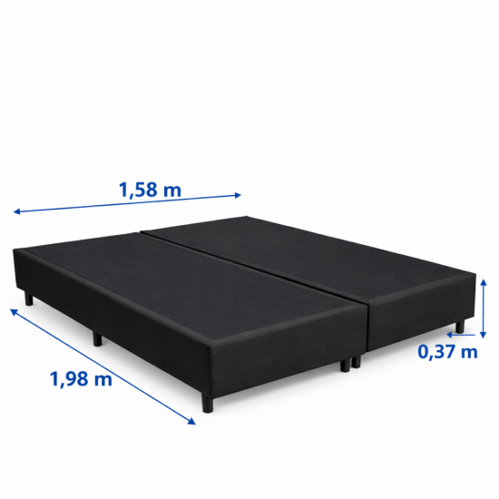 Box Queen Bipartida Sued Preto 158x198 - Ortobel