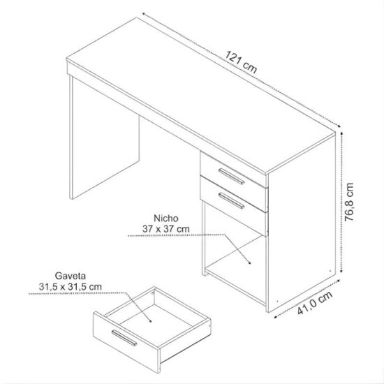 Combo - Multiuso Escrit�rio 2 Portas Larg. 0.70m + Mesa Office NT 51015 Larg. 1.21m Freij� - Not�vel