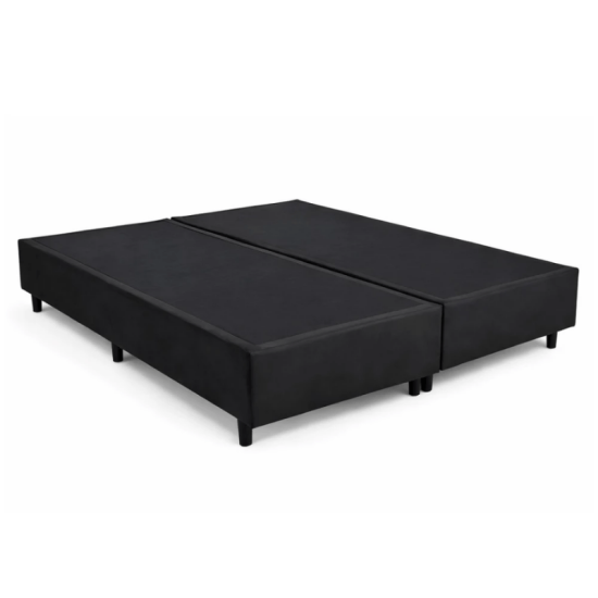 Colch�o Queen Texas Molas Ensacadas Gazin + Box Queen Bipartida Sued Preto Ortobel - 158x198x69 | Suporta at� 240kg