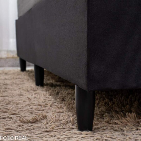 Colch�o Queen Texas Molas Ensacadas Gazin + Box Queen Bipartida Sued Preto Ortobel - 158x198x69 | Suporta at� 240kg