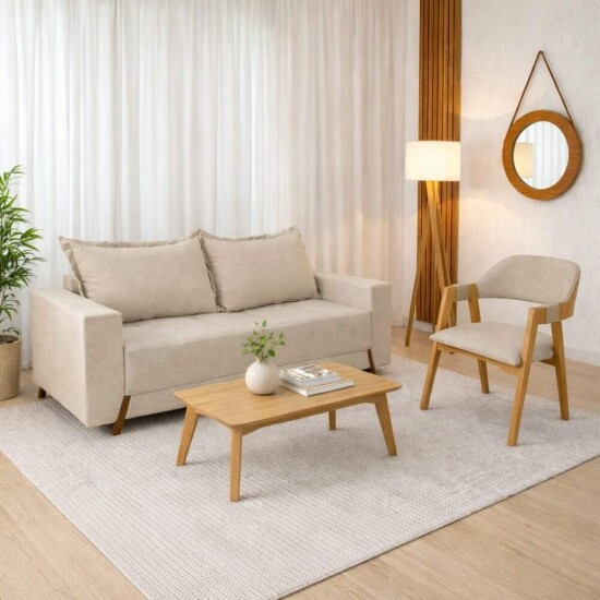 Conjunto Sofá 3 lugares e Cadeira Florença - Estilo e Conforto