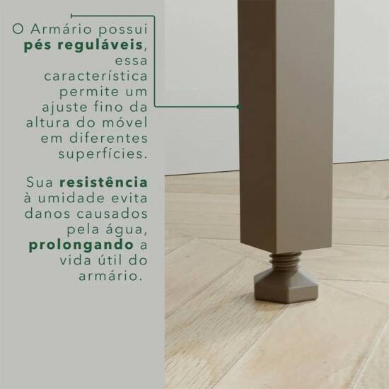 Arm�rio Cozinha Catar Branco/Cinamomo 6 Portas 2 Gavetas Larg. 2.00m - Sall�to