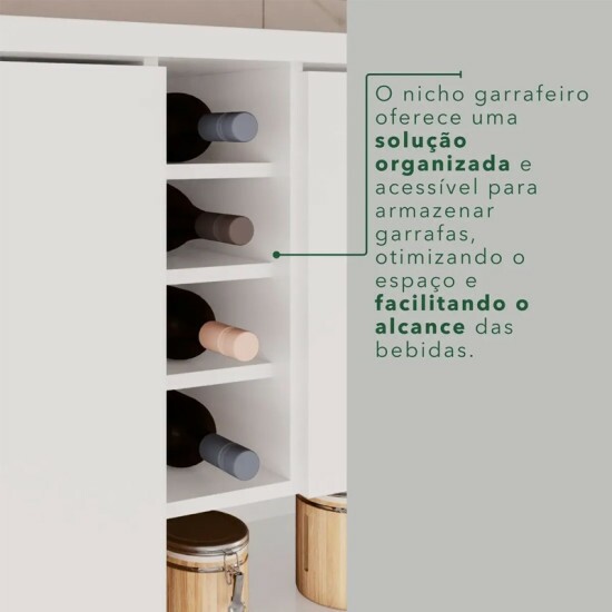 Arm�rio Cozinha Catar Branco/Cinamomo 6 Portas 2 Gavetas Larg. 2.00m - Sall�to