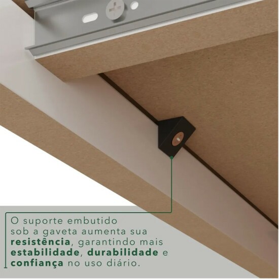 Arm�rio Cozinha Catar Branco/Cinamomo 6 Portas 2 Gavetas Larg. 2.00m - Sall�to
