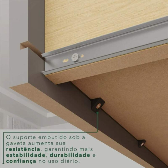 Guarda-roupa Solteiro 1,50m Estrela Premium Jequitib�/Granizo 6 Portas 2 Gavetas com P�s - Sall�to