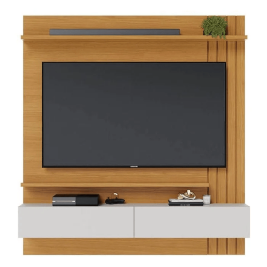Home Suspenso Juriti Larg. 1.50m Naturale/Off White Matte para TV at� 70\\\" - Colibri