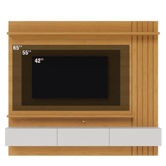 Home Suspenso Juriti Larg. 1.80m Naturale/Off White Matte para TV at� 70\\\" - Colibri