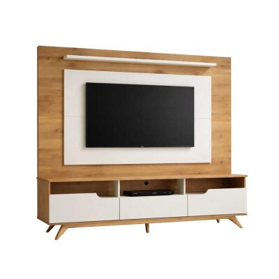 Home Theater Diplomata Cinamomo/Off White Larg. 2.00m para TV at� 60'' - Valdem�veis