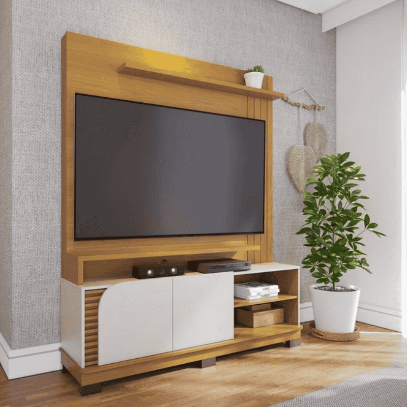 Home Jurerê Larg. 1.50m Naturale/Off Mate para TV até 65