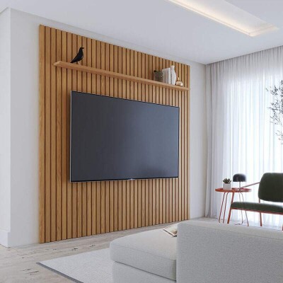 Painel Ripado Ni�gara Larg. 2.50m Freij� para TV's at� 85'' - Colibri