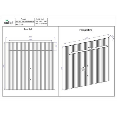 Painel Ripado Ni�gara Larg. 2.50m Freij� para TV's at� 85'' - Colibri