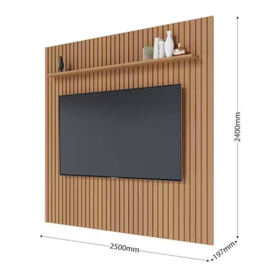 Painel Ripado Ni�gara Larg. 2.50m Freij� para TV\\\'s at� 85\\\'\\\' - Colibri