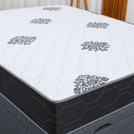 Colch�o Casal Molas Ensacadas Pocket Star Plus Inovaflex + Base Box Casal Ba� Prime Confort Linh�o Petr�leo Blindado Issacar - 138x188x70