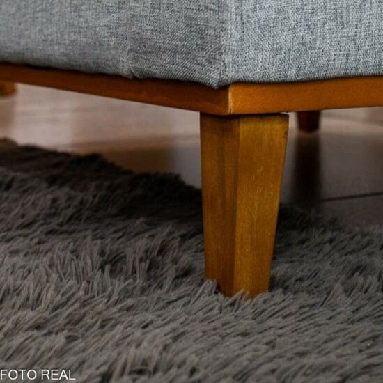 Sof� 3 lugares Fel�cia 1.82m Linho Cinza + Poltrona Runa Linho Cinza
