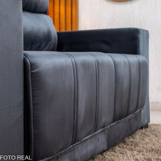 Sof� Retr�til Reclin�vel Royal 2.00m Veludo Grafite