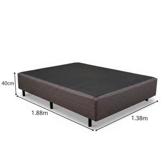 Colch�o Casal Montreal 138x188x32 Molas Ensacadas Viero + Base Box Casal Universal Marrom Bordado Gazin 138x188x79 | Suporta at� 260kg
