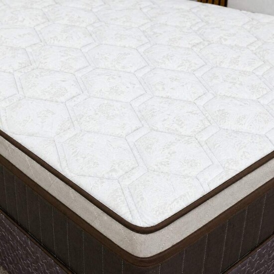 Colch�o Casal Montreal 138x188x32 Molas Ensacadas Viero + Base Box Casal Universal Marrom Bordado Gazin 138x188x79 | Suporta at� 260kg